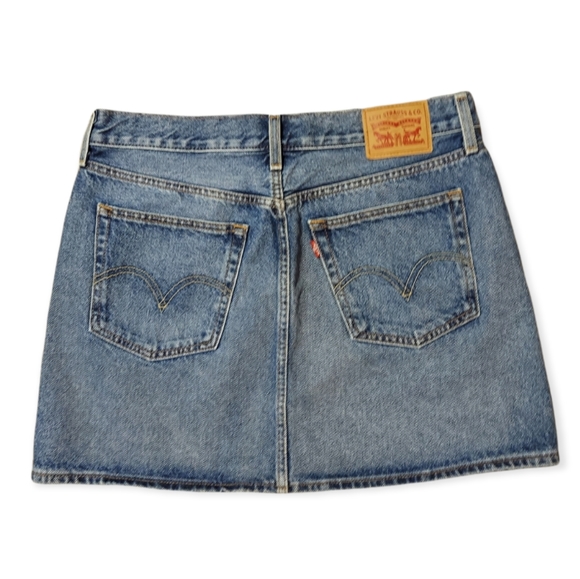 Levi's Denim 1970s Mini Skirt Sz 30 Medium Wash Jean Skirt EUC - Picture 3 of 14